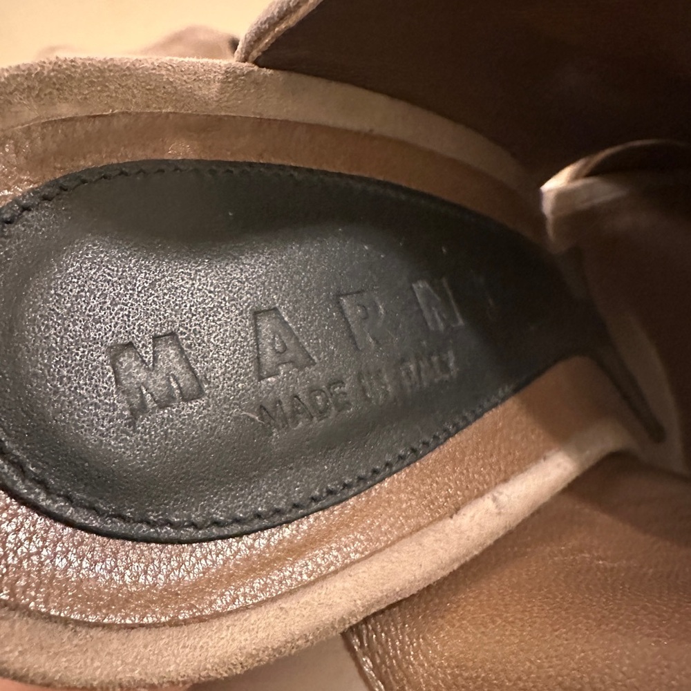 40 Marni Suede & Wood Platform Wedge Sandals - Picture 5 of 7